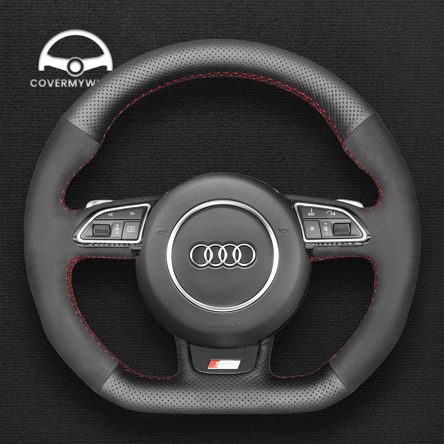 Steering Wheel Cover for Audi A1 A3 A4 A5 A6 A7 Q3 Q5 S1 S3 S4 S5 S6 S7 SQ5 RS3 RS4 RS5 RS6 RS7 RSQ3 Cover My Wheel