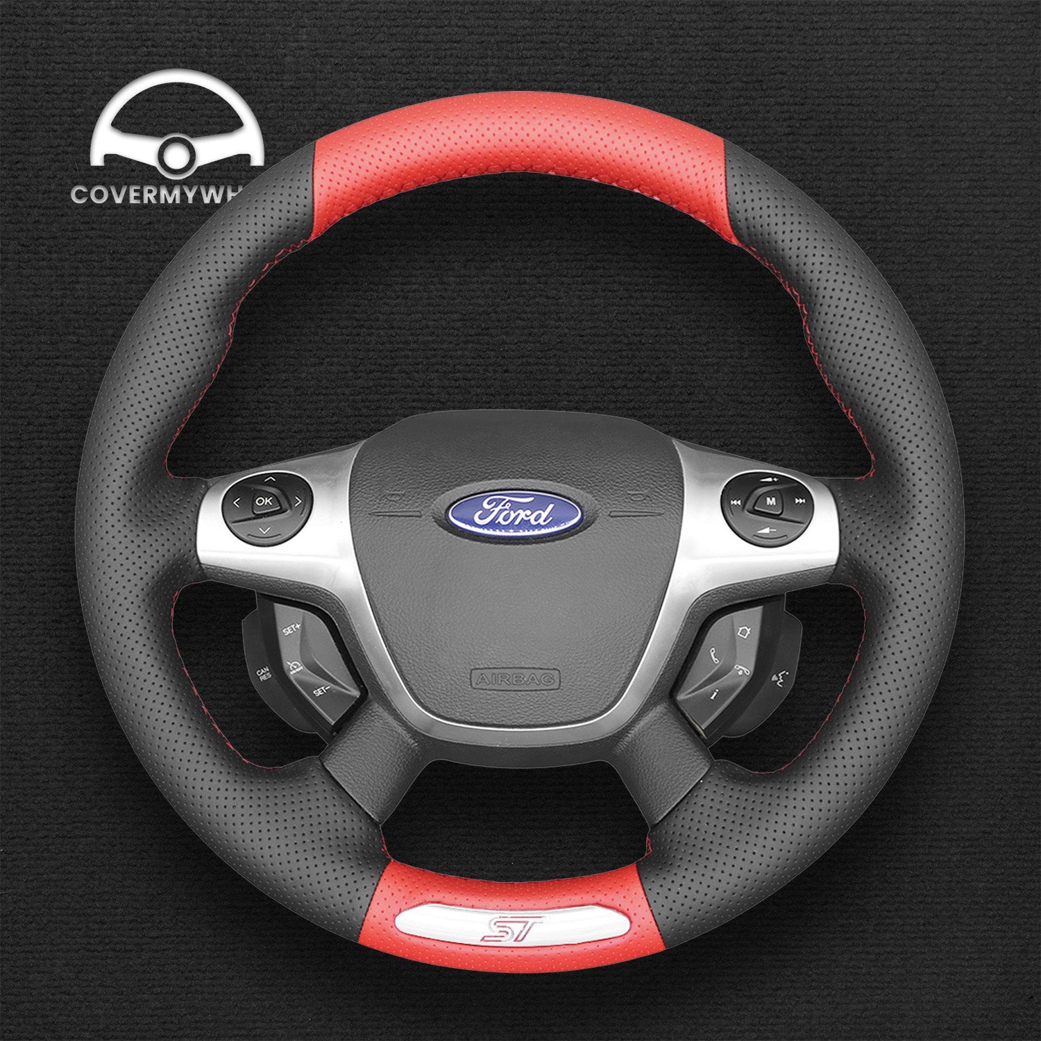 Steering Wheel Cover for Ford Focus Fiesta Kuga Puma Tourneo Transit Cover My Wheel
