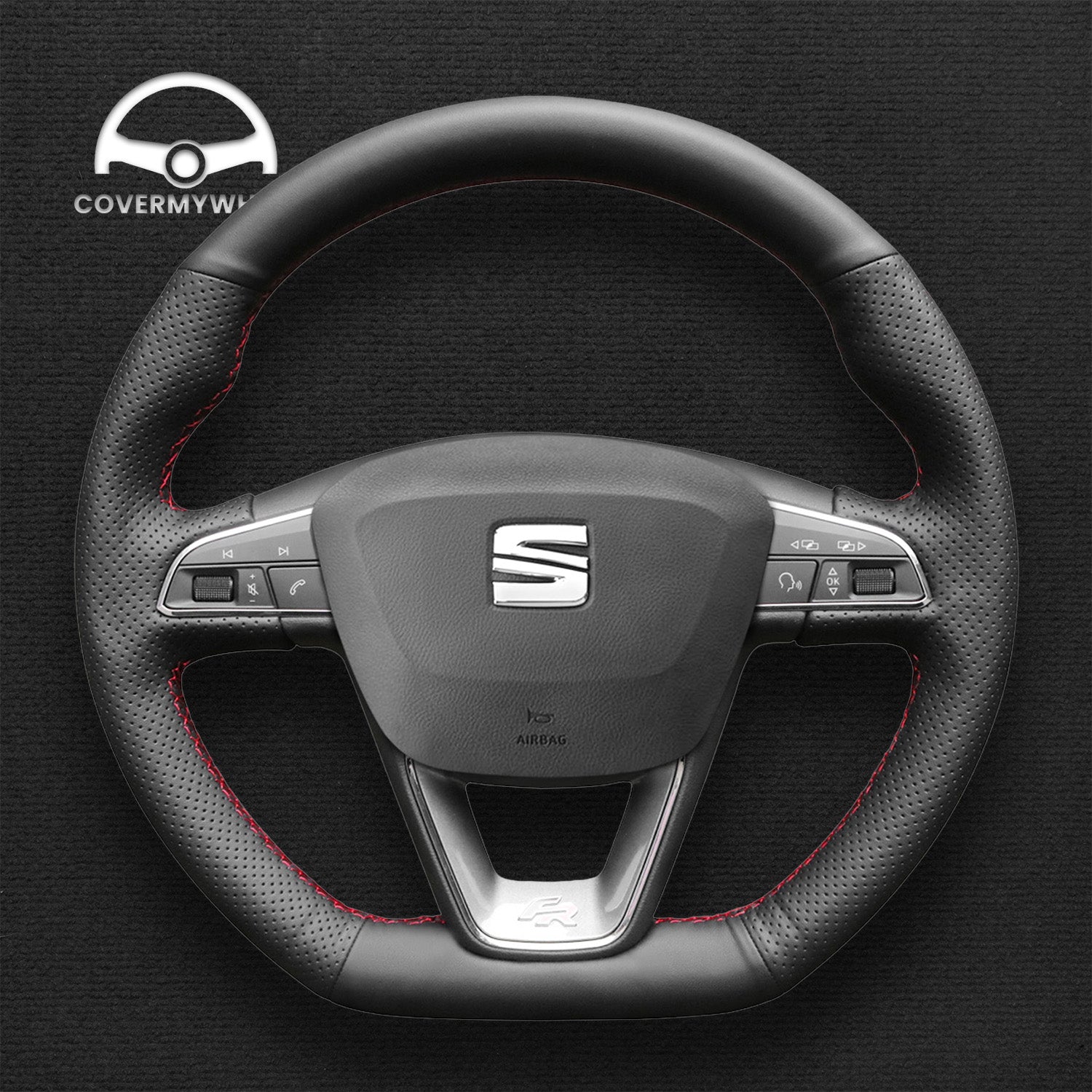 Steering Wheel Cover for SEAT Leon Ibiza Toledo Alhambra Arona Ateca (FR / CUPRA) 2013–2020 Cover My Wheel