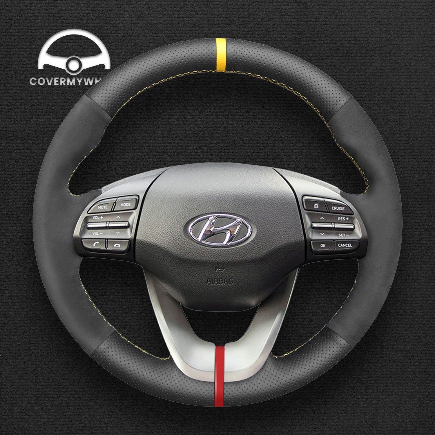 Steering Wheel Cover for Hyundai Elantra (GT) 2019-2020 Veloster 2019-2021  i30 2017-2020 Cover My Wheel