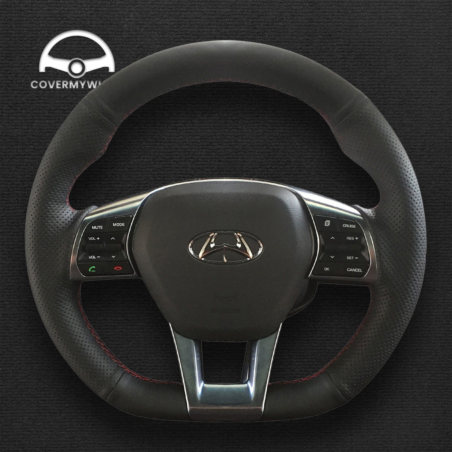 Steering Wheel Cover for Hyundai Sonata (3-Spoke D Shape) 2015-2019 Cover My Wheel