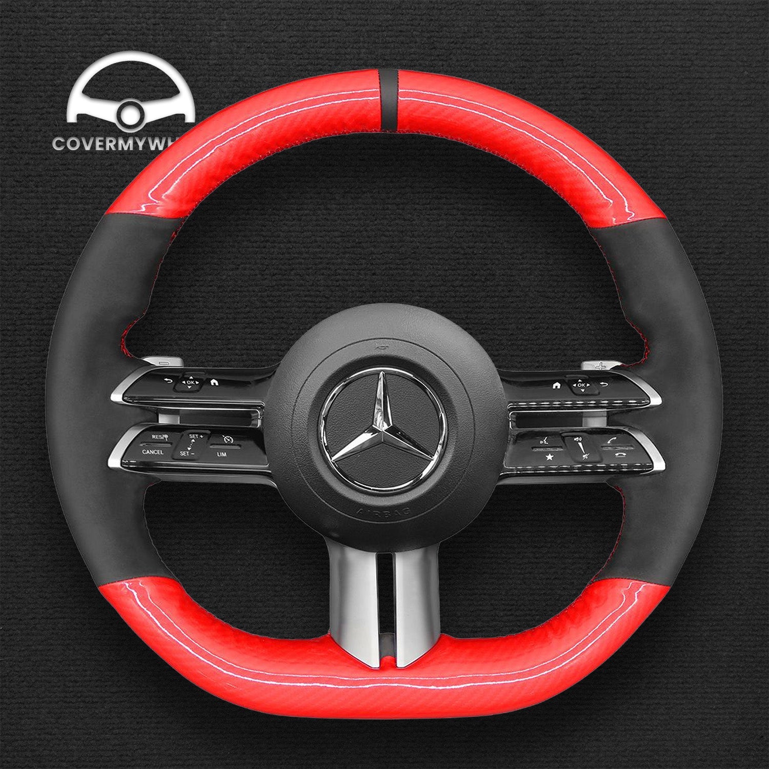 Steering Wheel Cover for Mercedes AMG-Sport W206 W213 V297 Cover My Wheel