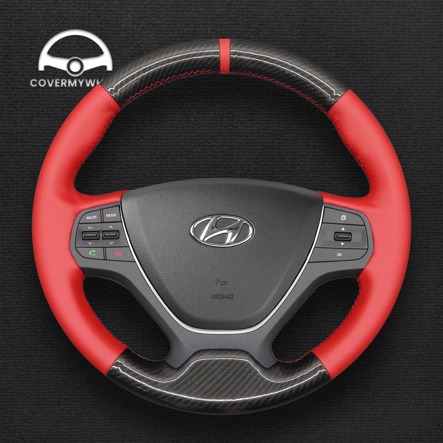 Steering Wheel Cover for Hyundai Hyundai i10 2013-2020 / i20 2015-2020 Cover My Wheel