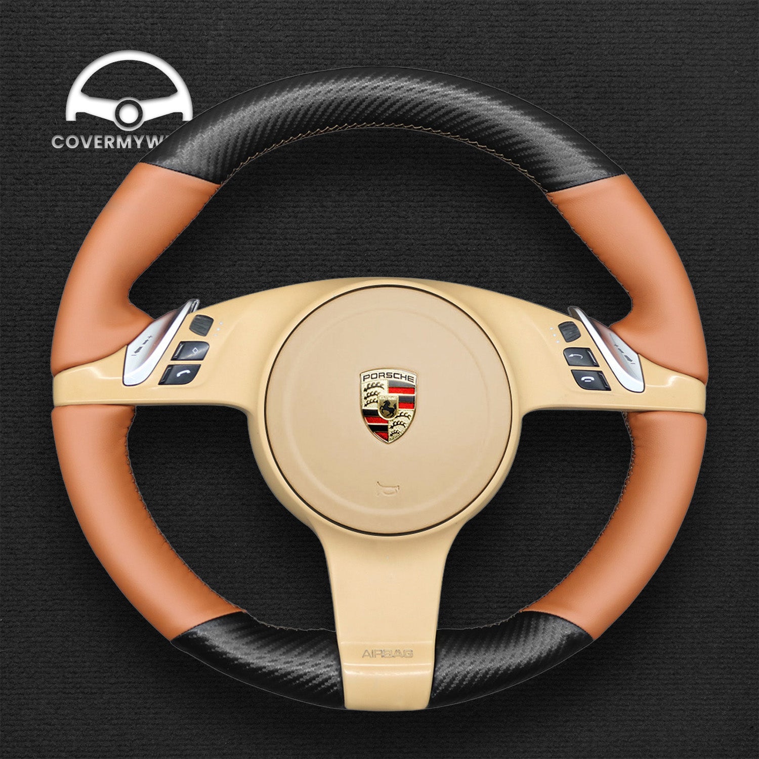 Steering Wheel Cover for Porsche 911 981 Cayenne Panamera 2009-2016 Cover My Wheel