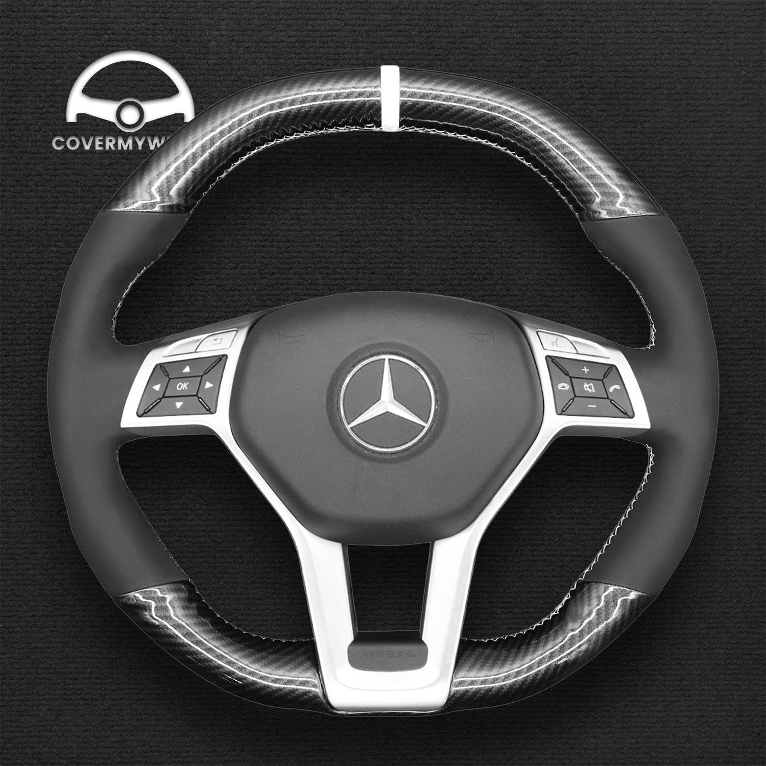 Steering Wheel Cover for Mercedes W204 C117 C218 W212 R231 Cover My Wheel