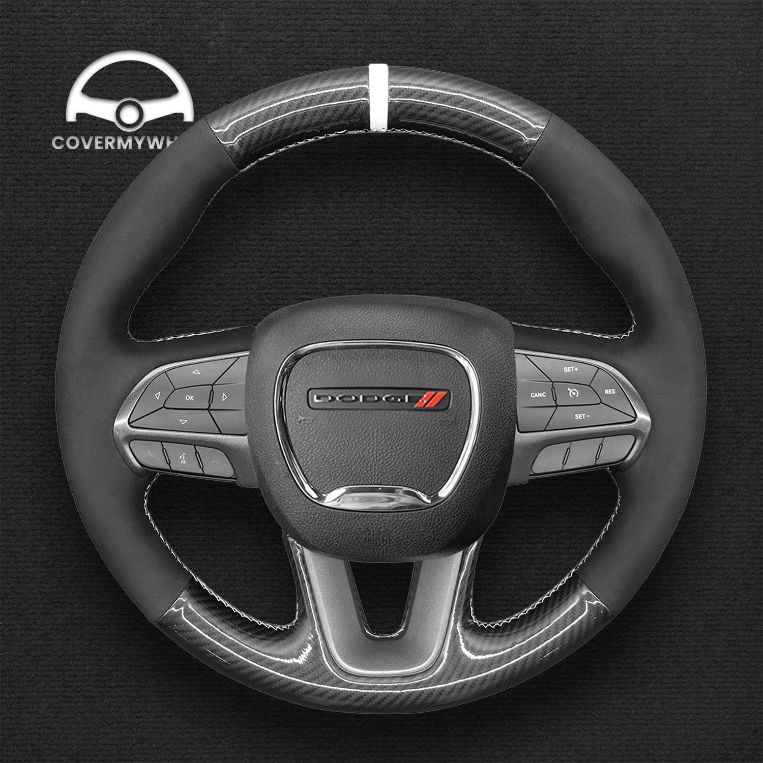 Steering Wheel Cover for Dodge Challenger Charger 2015-2023 Cover My Wheel