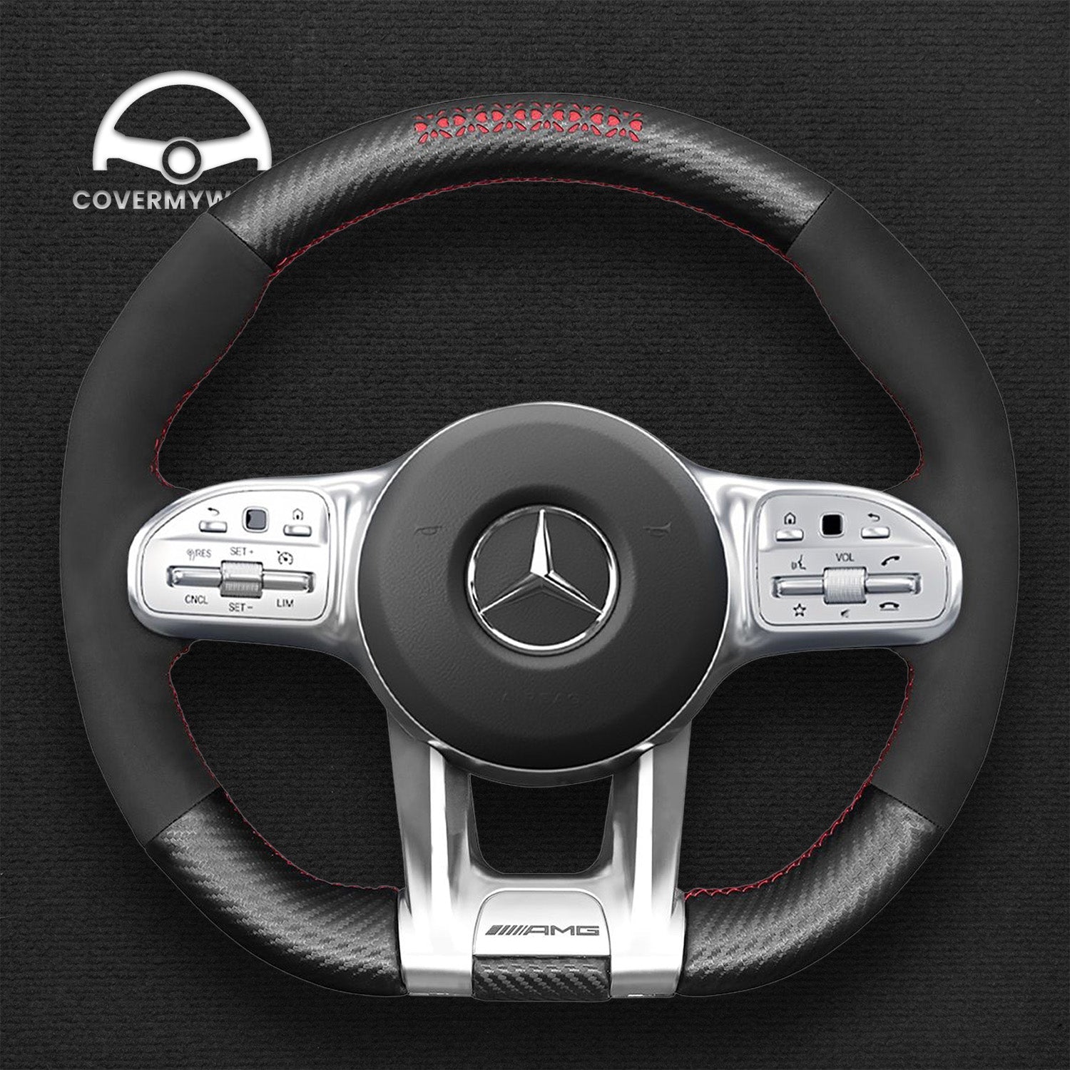 Steering Wheel Cover for Mercedes W177 C190 W205 C118 W213 W463 H247 X247 W167 W222 Cover My Wheel