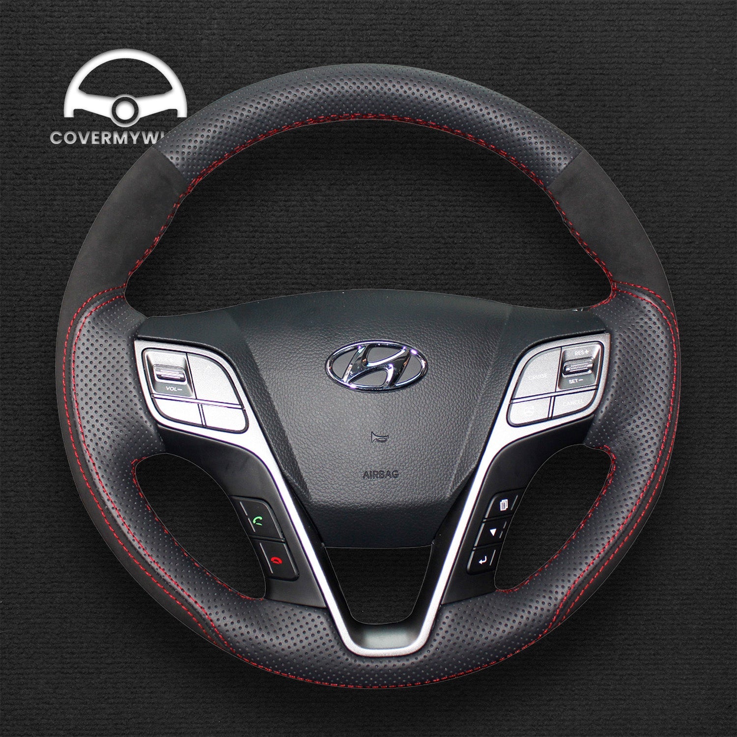 Steering Wheel Cover for Hyundai Santa Fe (Sport) 2013-2018  Santa Fe XL 2019 Cover My Wheel