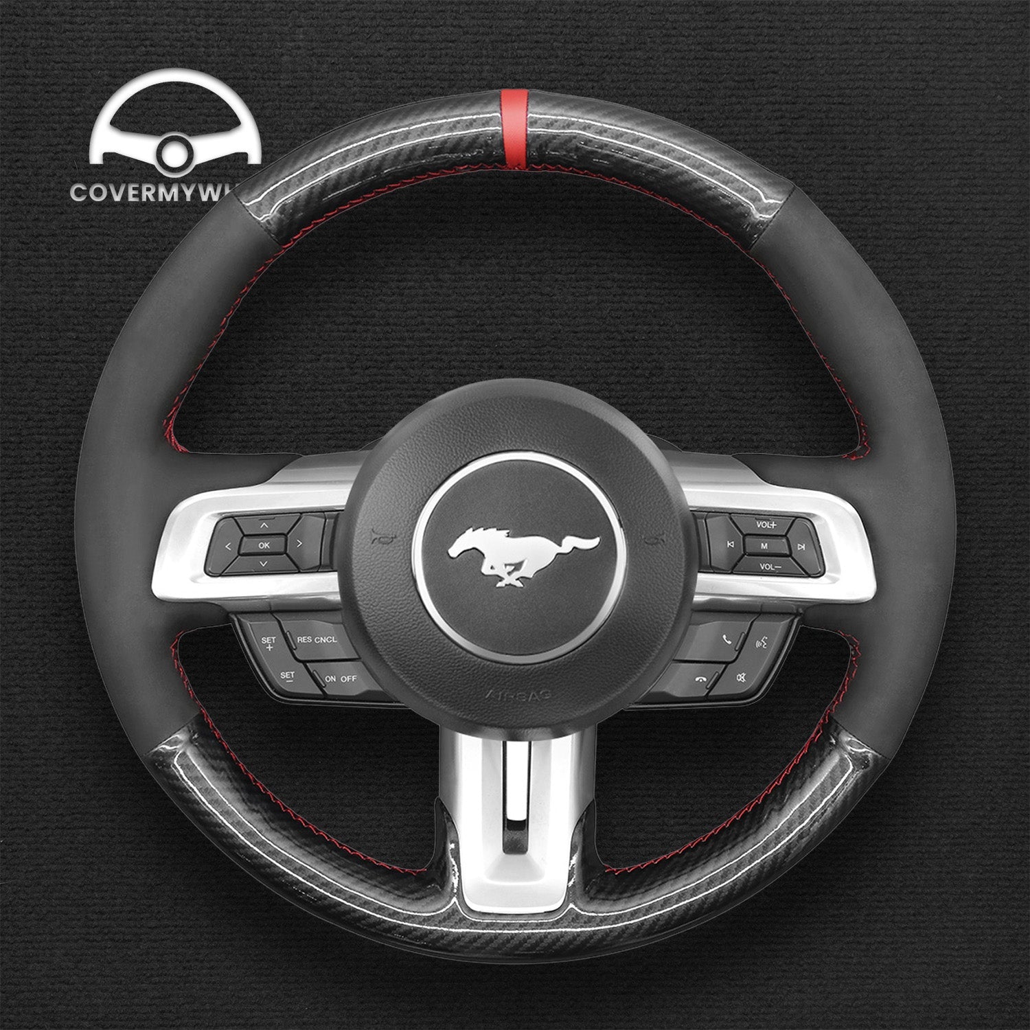 Steering Wheel Cover for Ford Mustang 2015-2020 Cover My Wheel