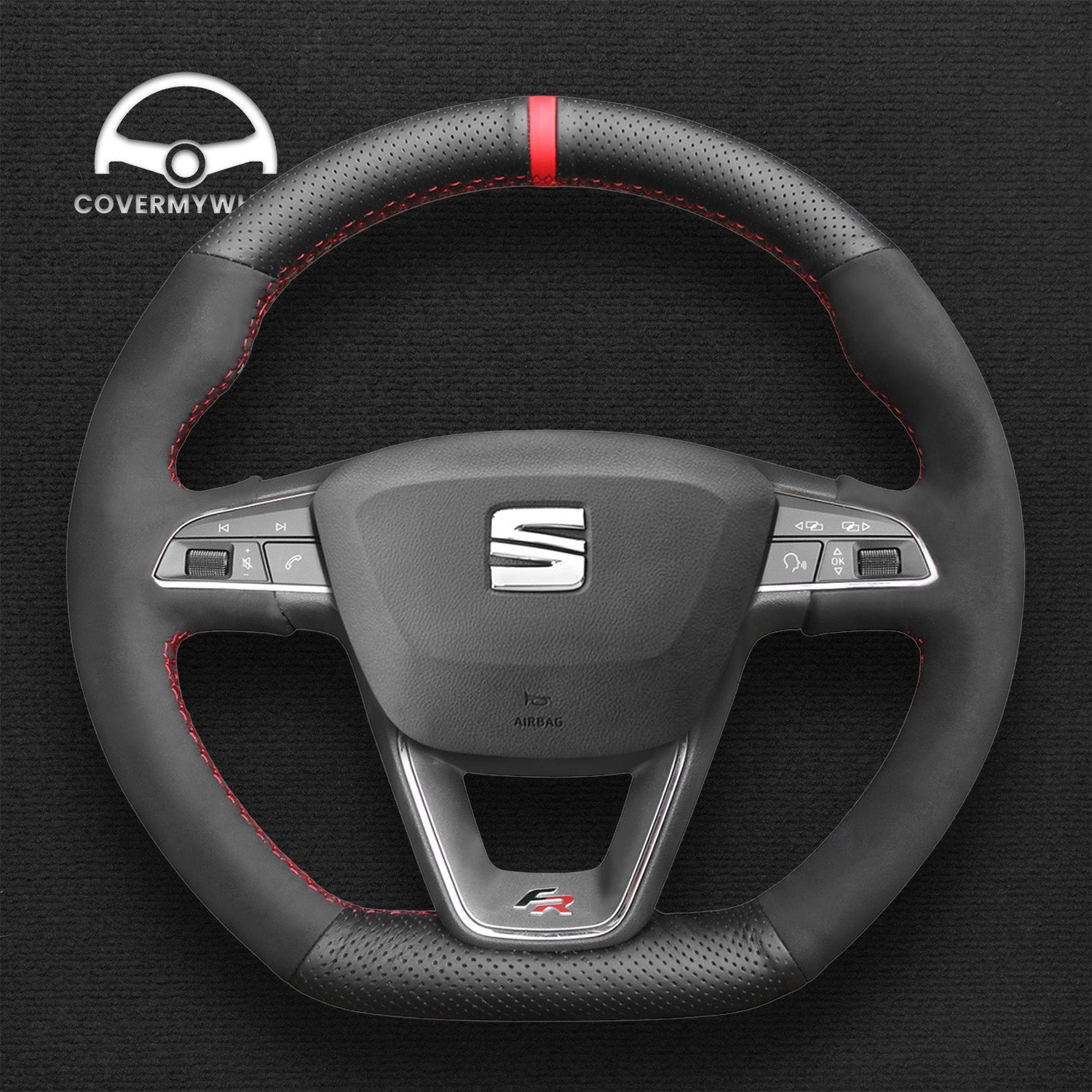 Steering Wheel Cover for SEAT Leon Ibiza Toledo Alhambra Arona Ateca (FR / CUPRA) 2013–2020 Cover My Wheel
