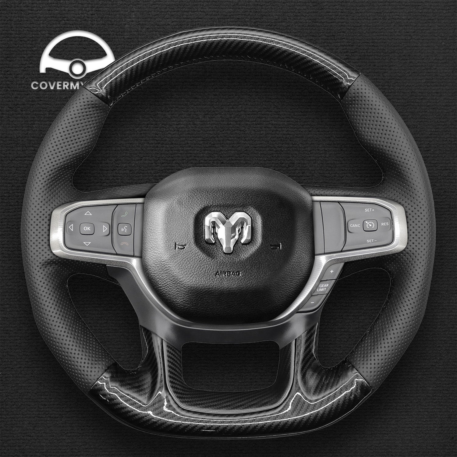 Steering Wheel Cover for Dodge Ram 1500 TRX 2021-2024 Cover My Wheel