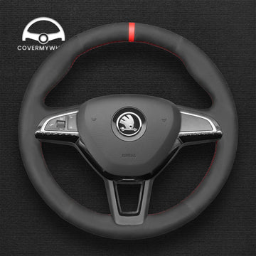 Steering Wheel Cover for Skoda Citigo Fabia Rapid Roomster Octavia Superb Yeti Karoq Kodiaq Scala 2012–2019