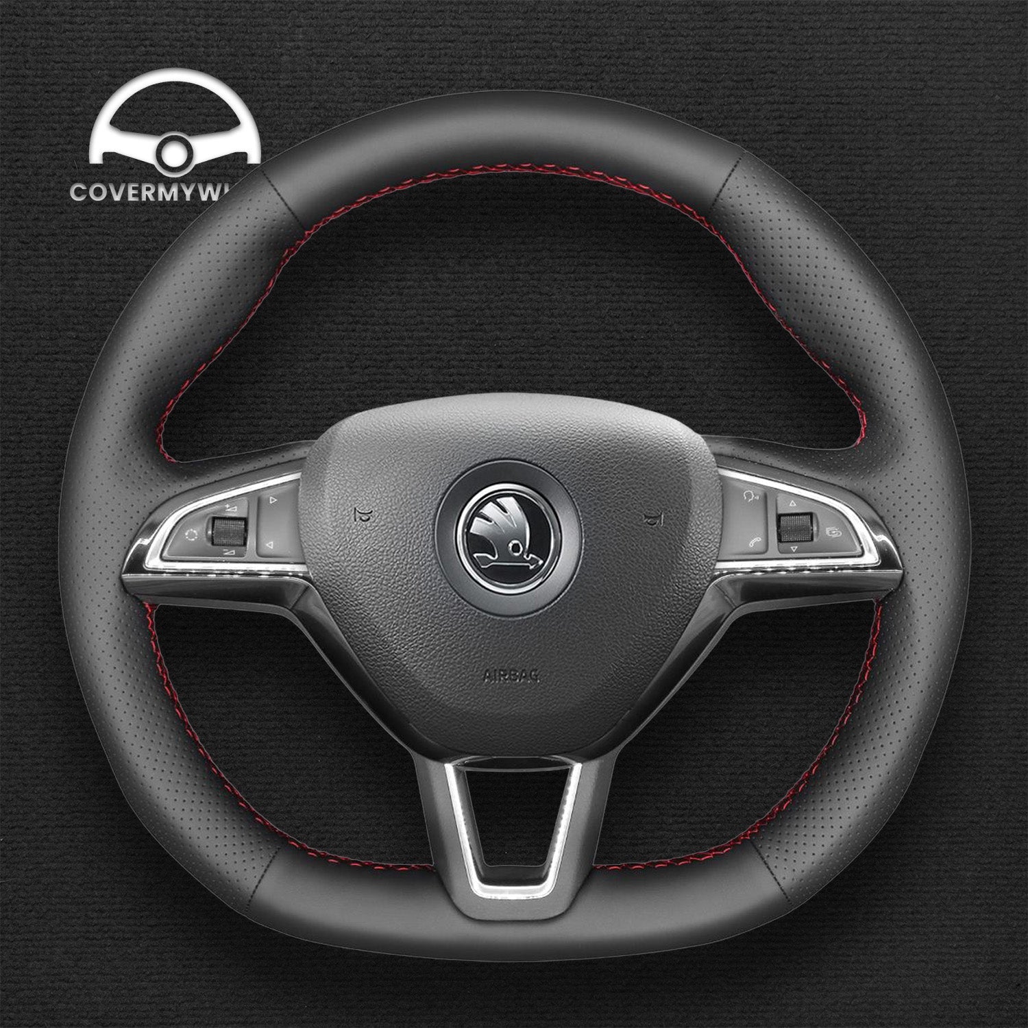 Steering Wheel Cover for Skoda Octavia Fabia Superb Citigo Kodiaq Scala 2015–2019 Cover My Wheel