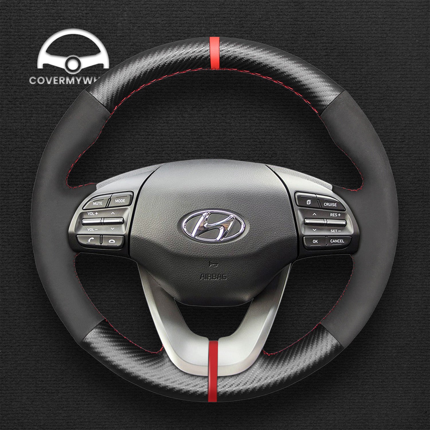 Steering Wheel Cover for Hyundai Elantra (GT) 2019-2020 Veloster 2019-2021  i30 2017-2020