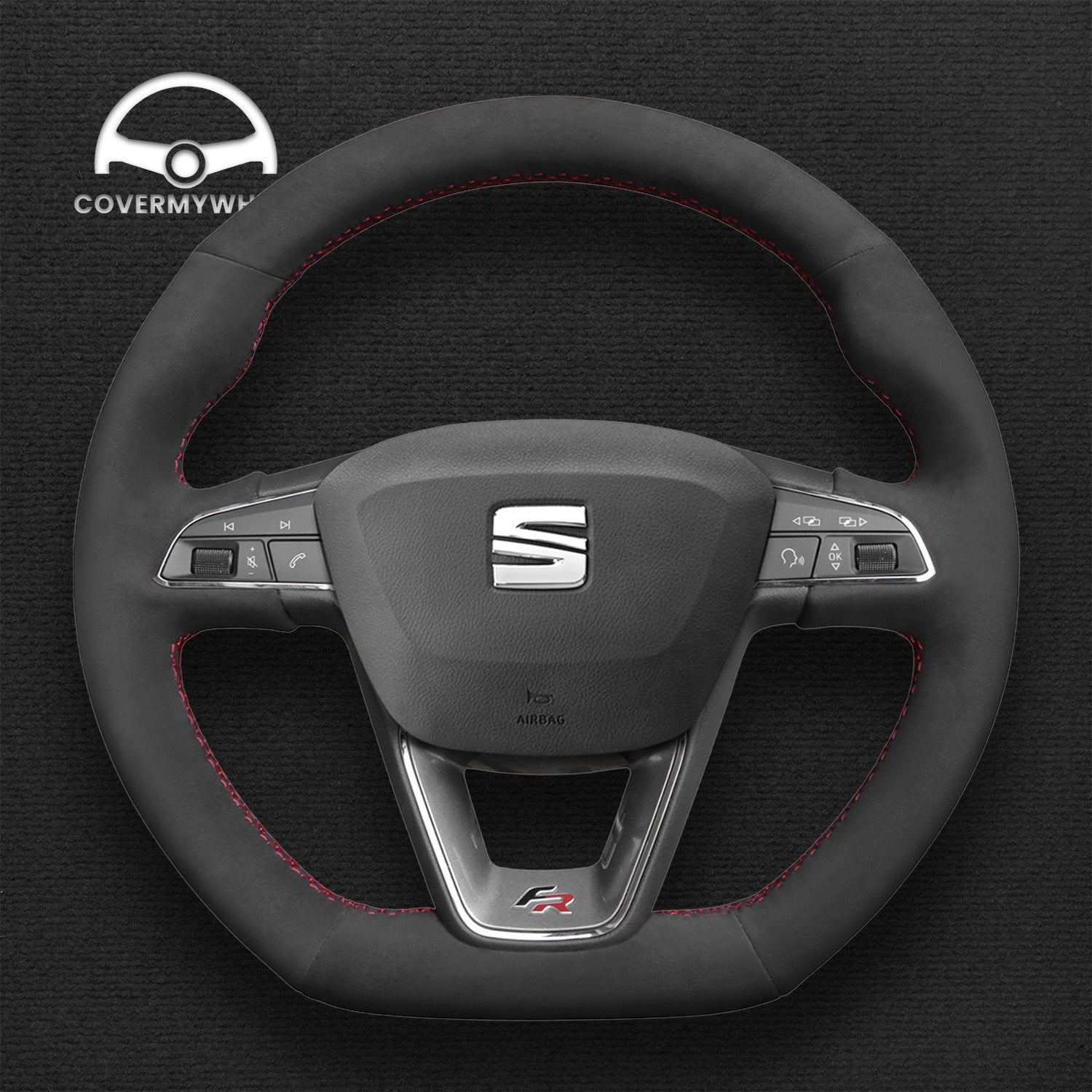 Steering Wheel Cover for SEAT Leon Ibiza Toledo Alhambra Arona Ateca (FR / CUPRA) 2013–2020 Cover My Wheel