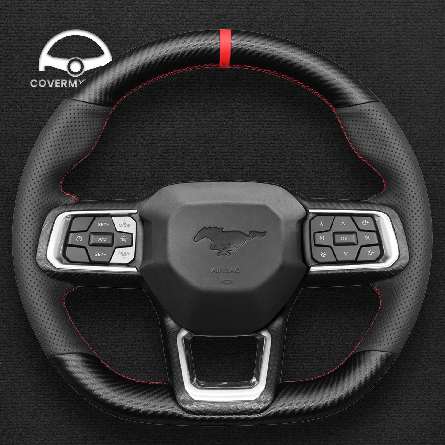 Steering Wheel Cover for Ford Mustang 2024 Cover My Wheel
