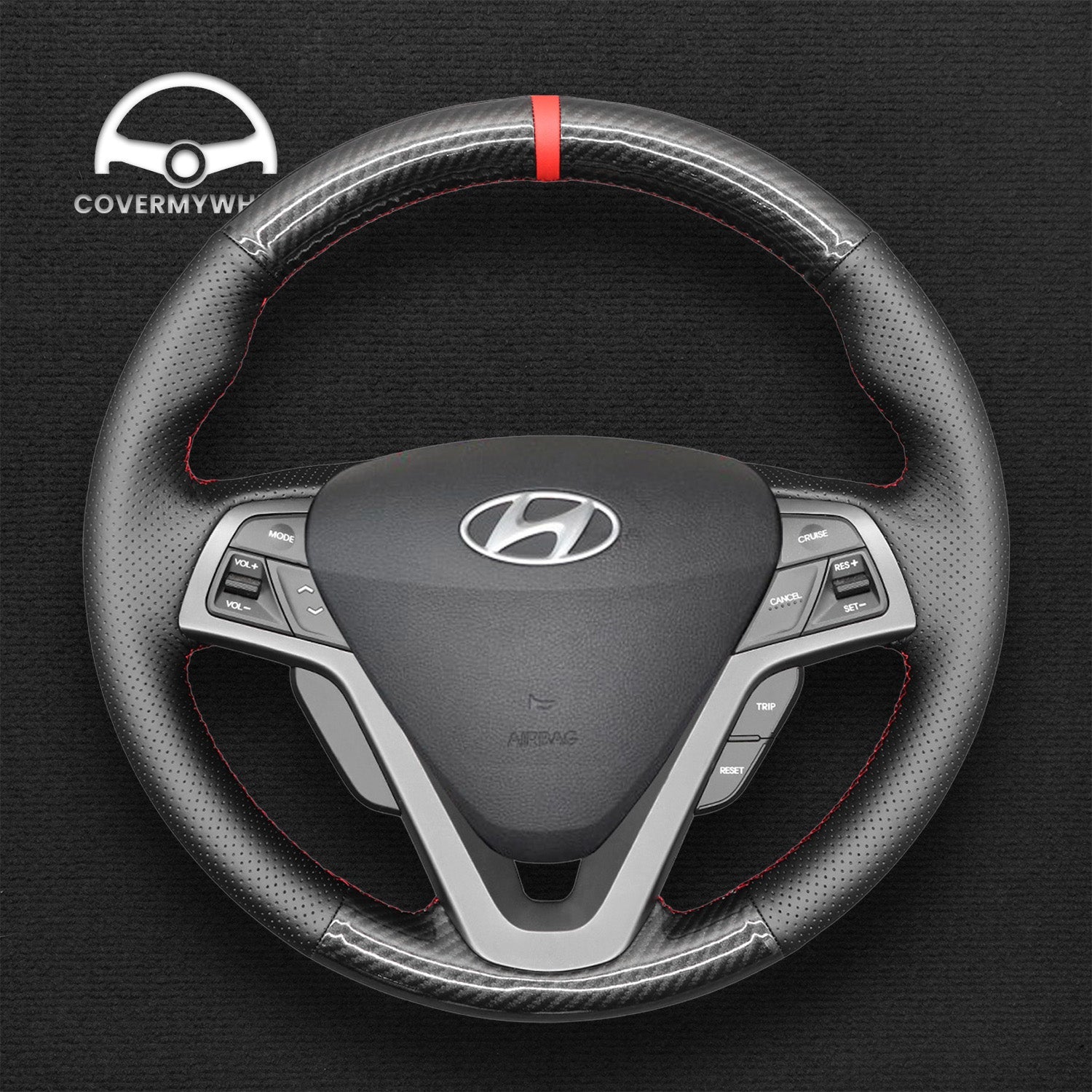 Steering Wheel Cover for Hyundai Veloster 2011-2017 Cover My Wheel