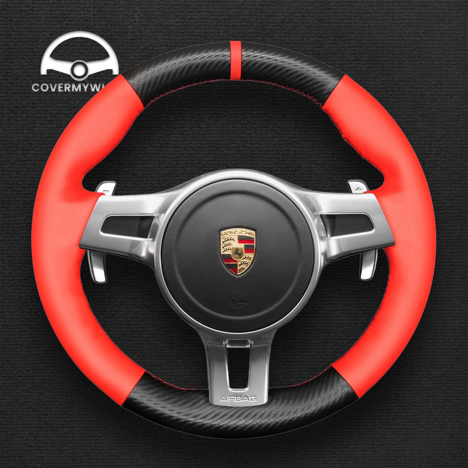 Steering Wheel Cover for Porsche 911 981 Cayenne Panamera 2009-2016 Cover My Wheel