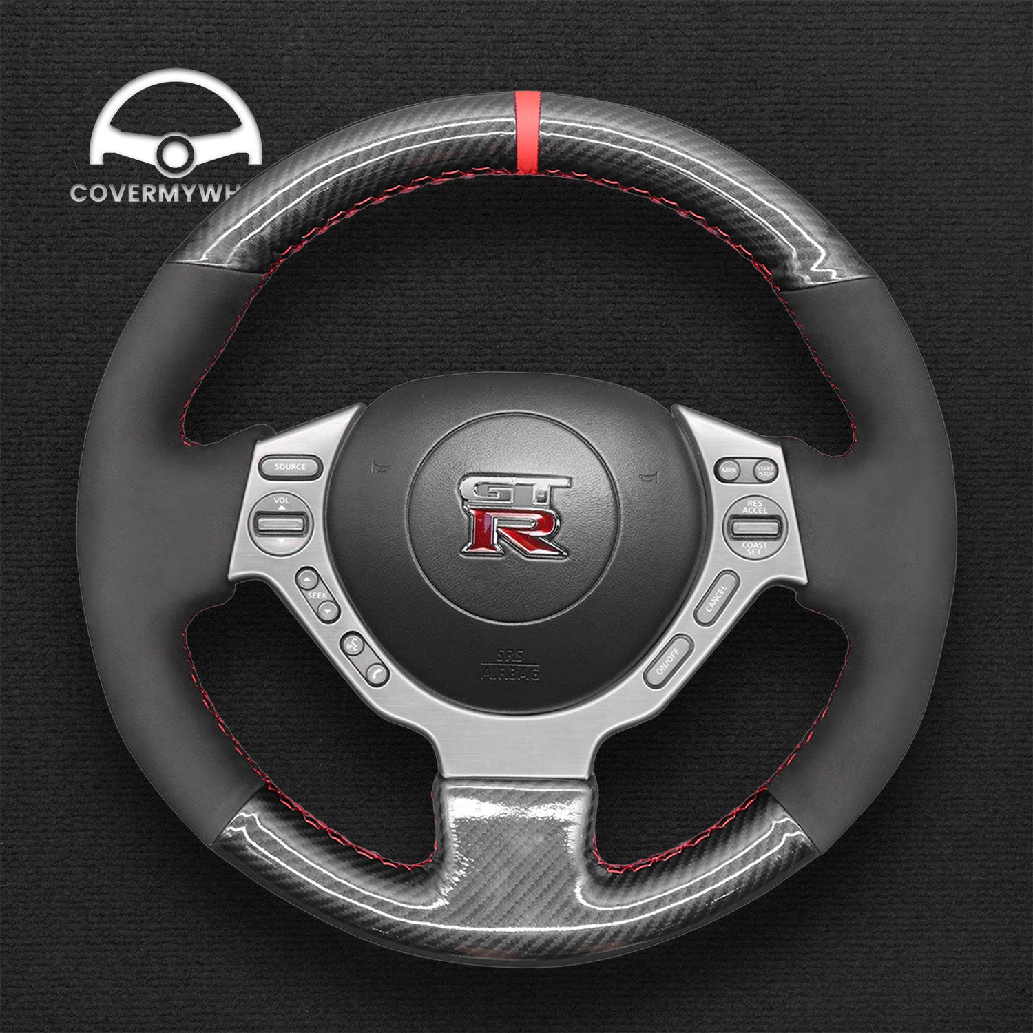 Steering Wheel Cover for Nissan GTR GT-R (Nismo) 2008-2016