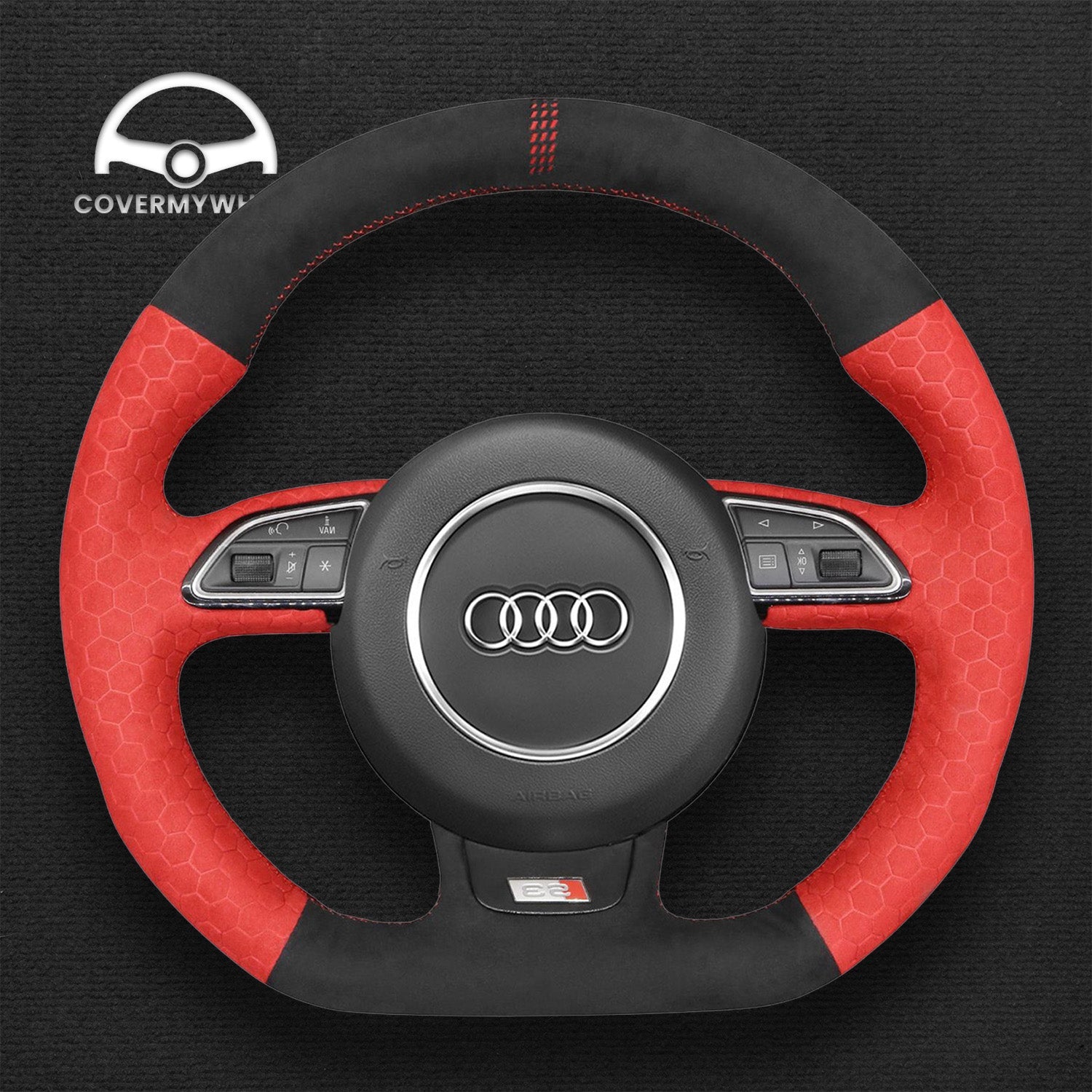 Steering Wheel Cover for Audi A1 A3 A4 A5 A6 A7 Q3 Q5 S1 S3 S4 S5 S6 S7 SQ5 RS3 RS4 RS5 RS6 RS7 RSQ3 Cover My Wheel