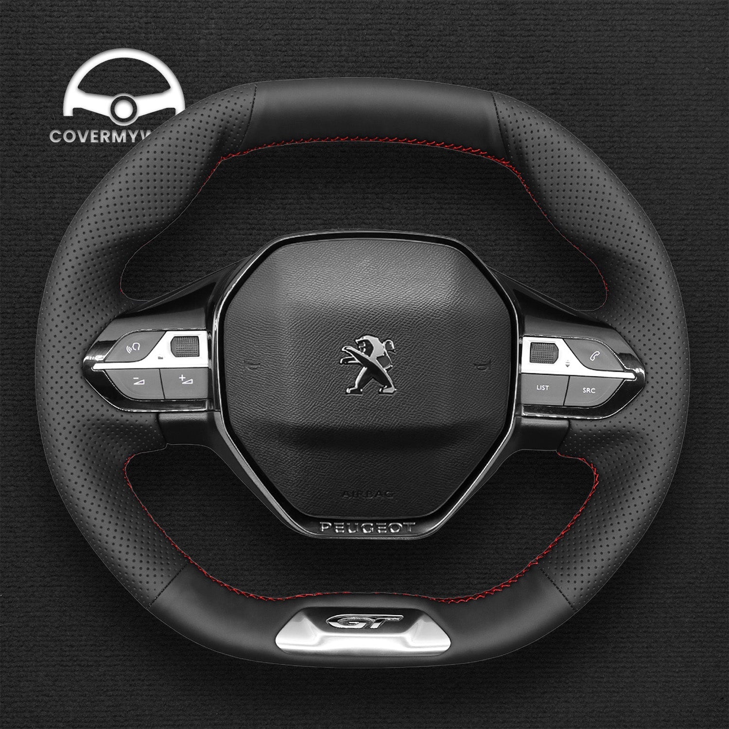 Steering Wheel Cover for Peugeot 208 308 308 SW 2008 3008 508 508 SW 5008 Rifter (GT/GT Line) 2016–2022 Cover My Wheel