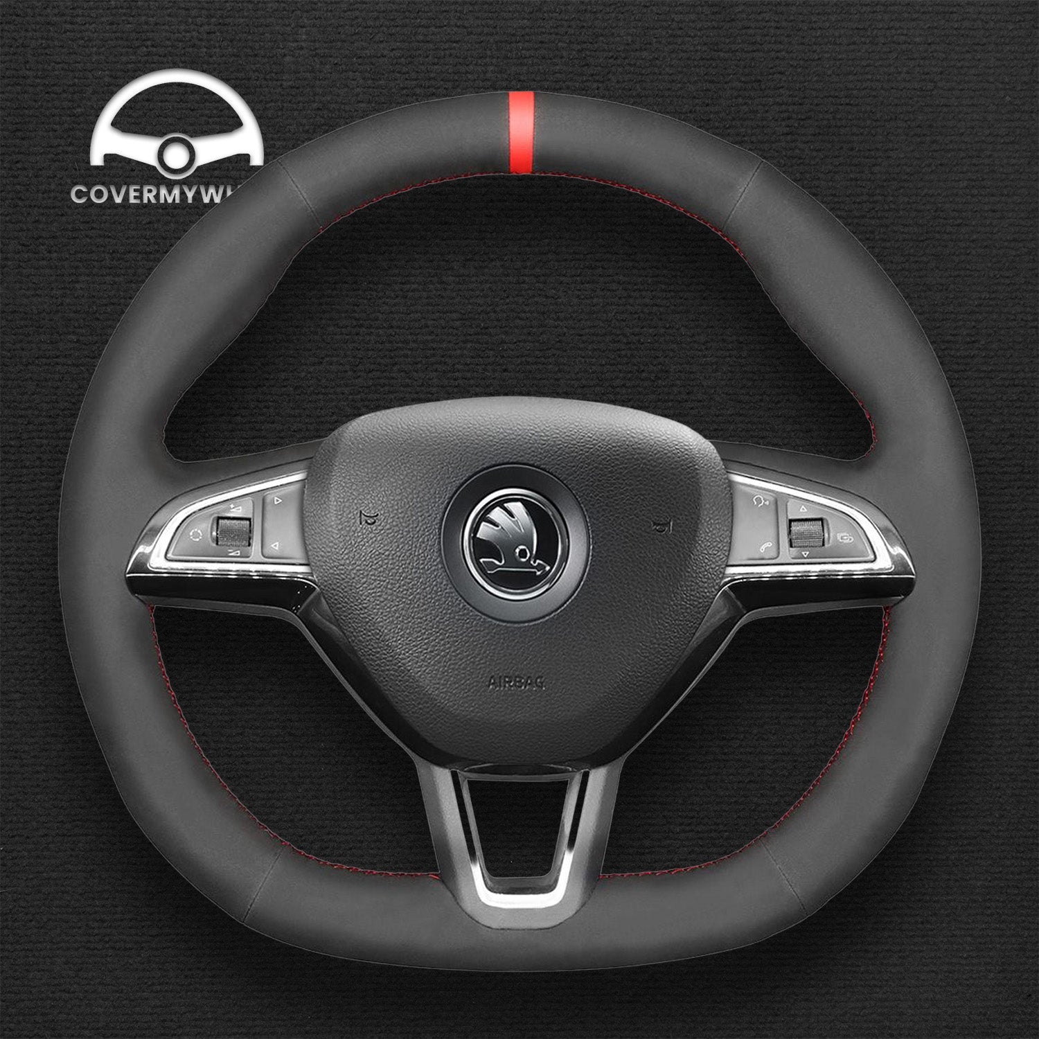 Steering Wheel Cover for Skoda Octavia Fabia Superb Citigo Kodiaq Scala 2015–2019 Cover My Wheel