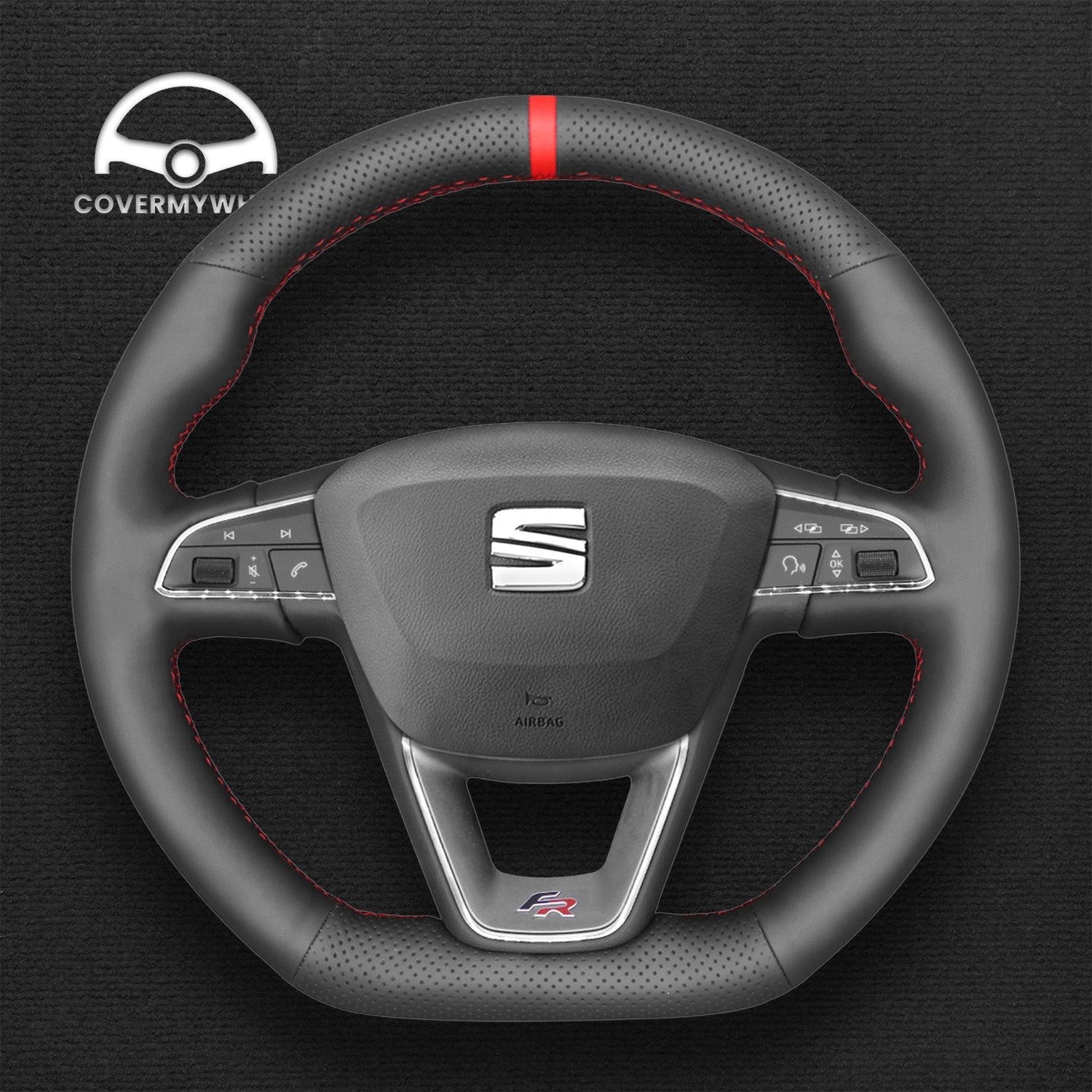 Steering Wheel Cover for SEAT Leon Ibiza Toledo Alhambra Arona Ateca (FR / CUPRA) 2013–2020 Cover My Wheel