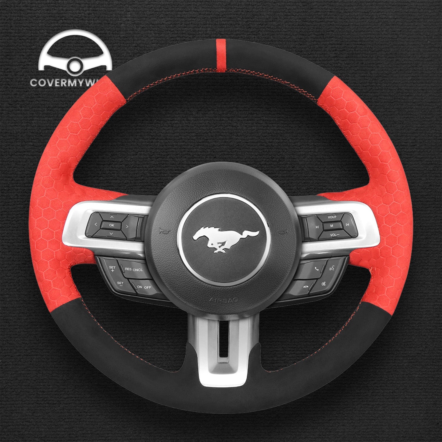 Steering Wheel Cover for Ford Mustang 2015-2020 Cover My Wheel