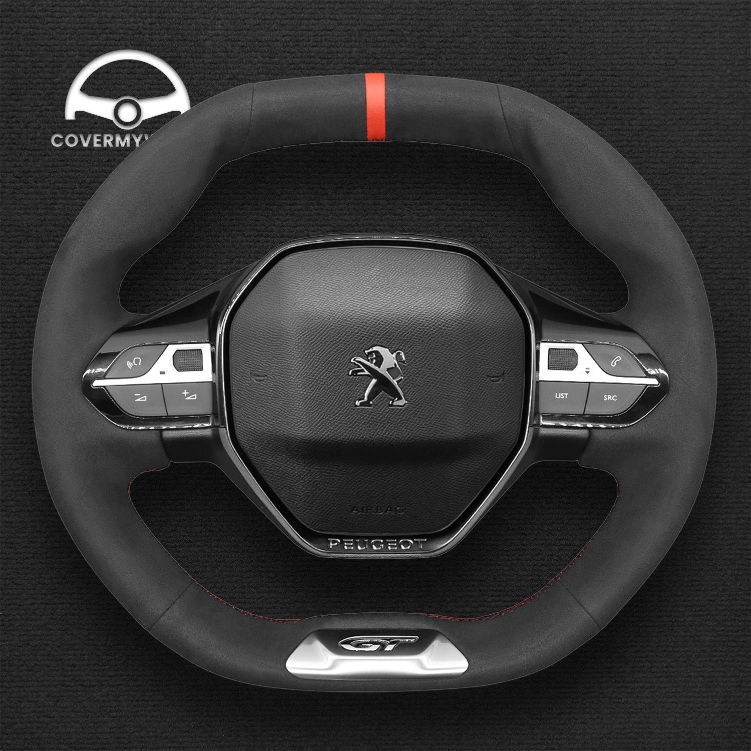 Steering Wheel Cover for Peugeot 208 308 308 SW 2008 3008 508 508 SW 5008 Rifter (GT/GT Line) 2016–2022 Cover My Wheel