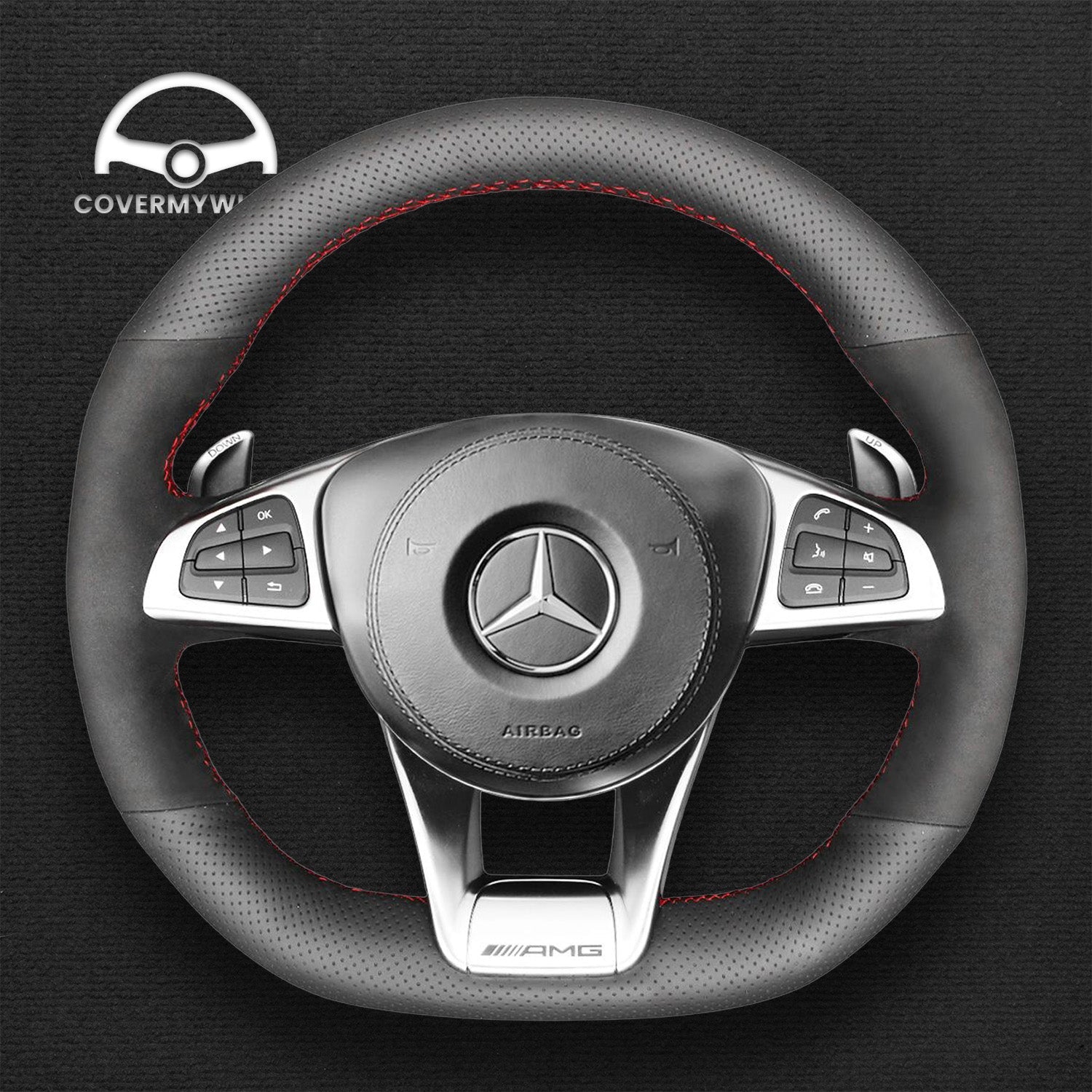 Steering Wheel Cover for Mercedes C190 W205 W205 W213 W176 C117 C218 W166 X166 W222 Cover My Wheel