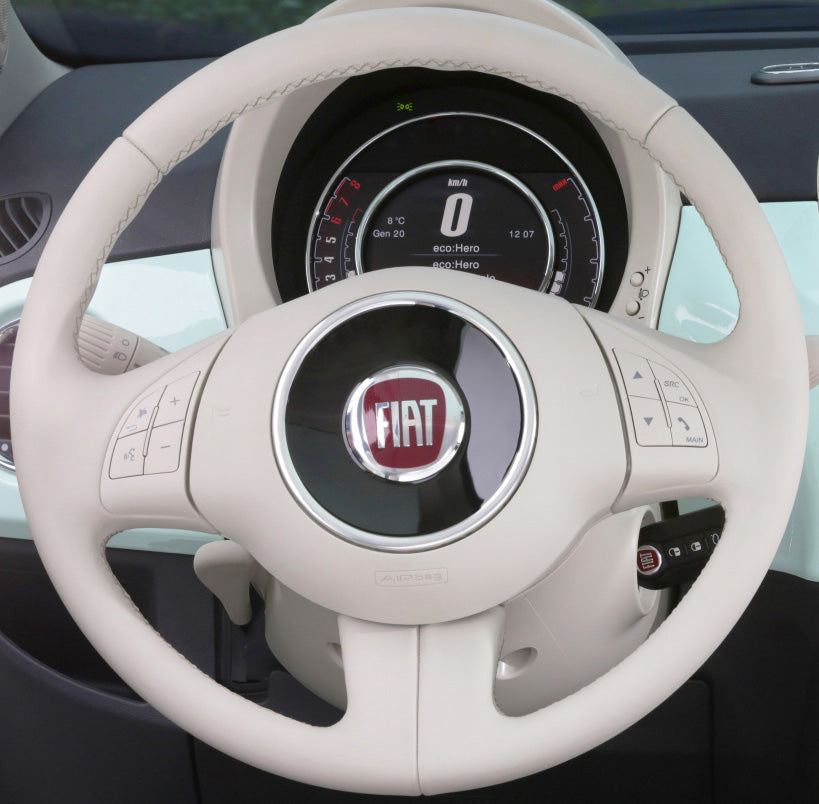 Steering Wheel Cover for Fiat 500 2007-2015 500e 2014-2018 500C 2014-2017 Cover My Wheel