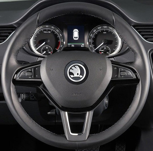 Steering Wheel Cover for Skoda Citigo Fabia Rapid Roomster Octavia Superb Yeti Karoq Kodiaq Scala 2012–2019 Cover My Wheel
