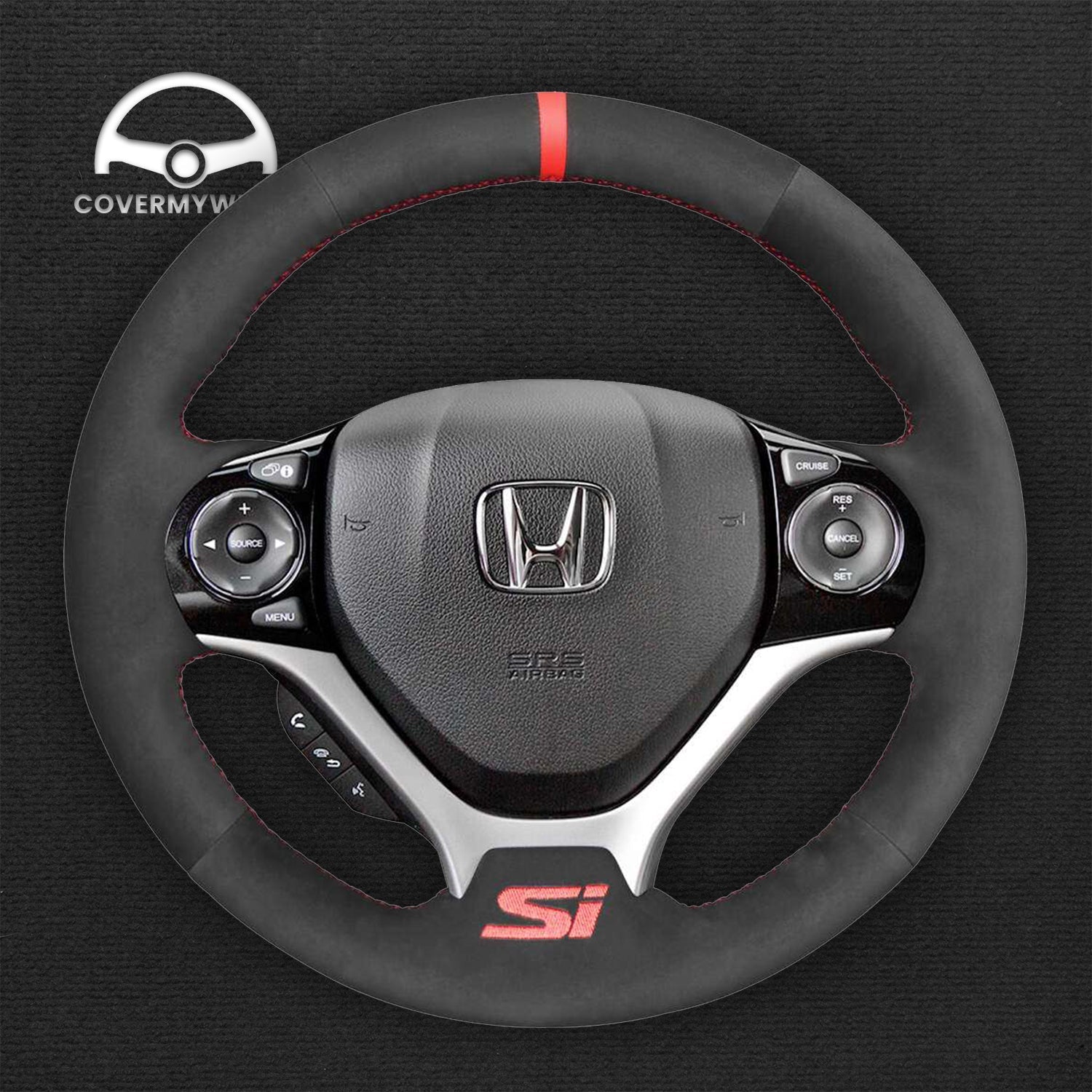 Custom Embroidery on Steering Wheel Cover Cover My Wheel